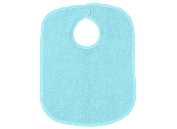 Image sur Bavoir en tissu éponge avec bouton-poussoir - Turquoise